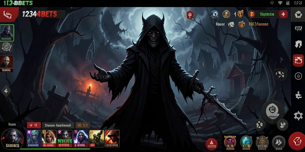 Tampilan gameplay menegangkan di dunia kegelapan 1234BETS.