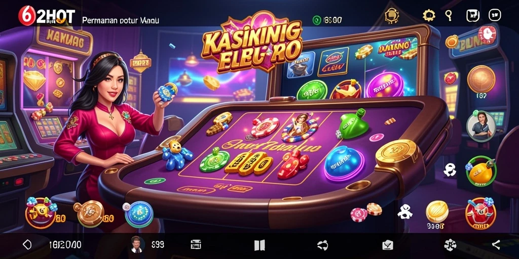 Tampilan gameplay seru dari aplikasi Kasino 62HOT.