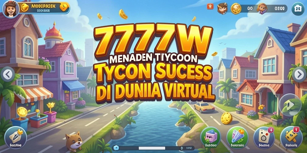 Tampilan gameplay yang seru dalam 7777W, menunjukkan interaksi bisnis yang dinamis.