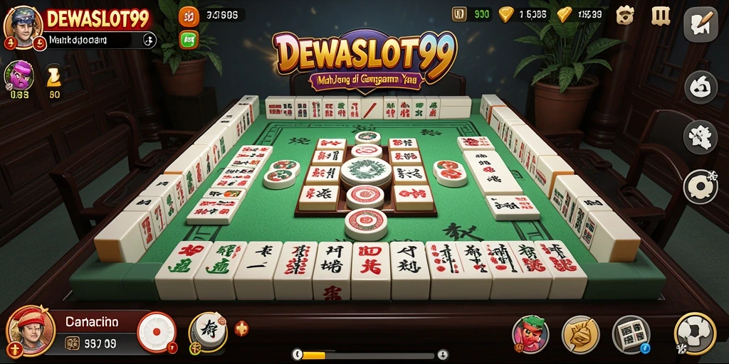 Screenshot gameplay DEWASLOT99 dengan tampilan menarik dari Mahjong.