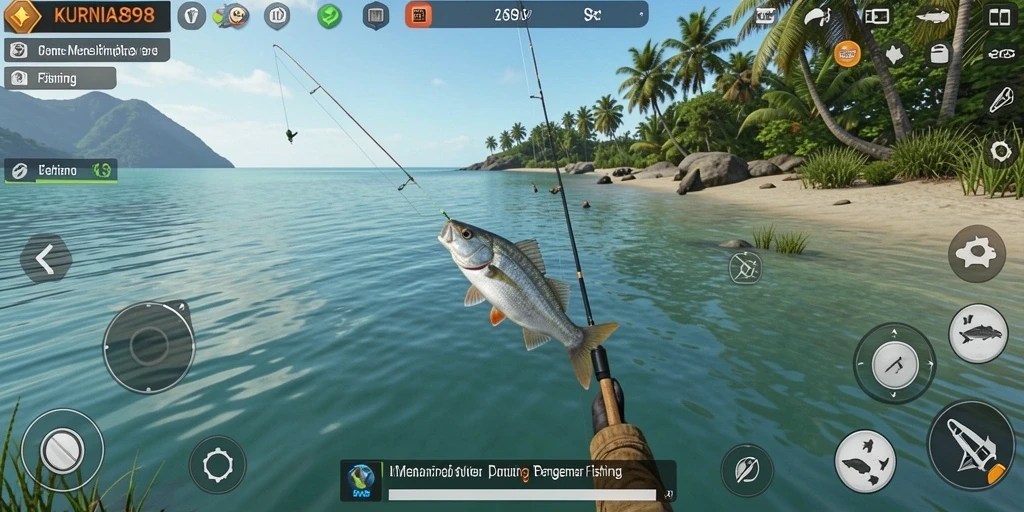 Tampilan gameplay KURNIA898 dengan aksi memancing yang seru dan menantang.