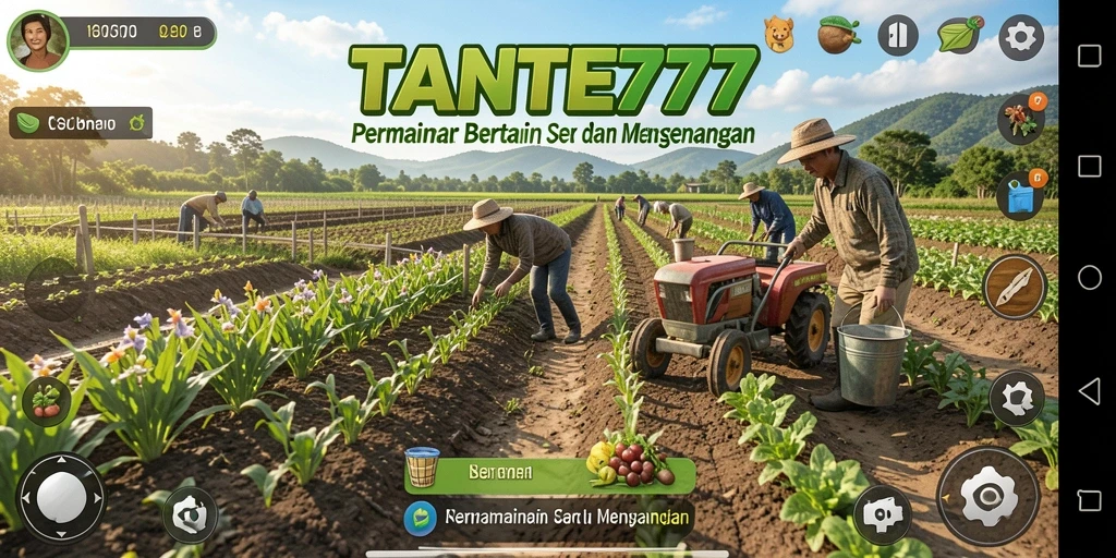 Screenshot TANTE777 menampilkan serunya gameplay Farming