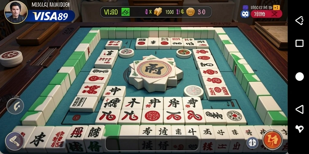 Tangkapan layar utama VISA89 menampilkan gameplay Mahjong yang mendebarkan.